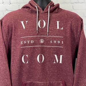 Volcom Hoodie Hooded Sweatshirt Red Snowboarding Skater Skiing Mens XL X-Large